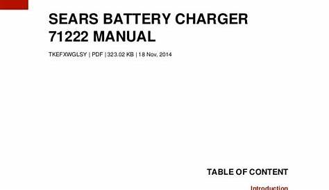 sears automotive battery charger instructions