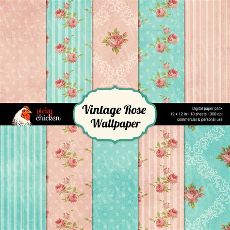 Free Download Vintage Rose Wallpaper Digital Background Paper Is Based