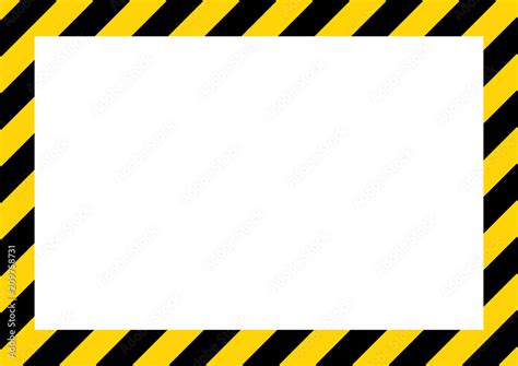 Yellow And Black Stripes On The Diagonal Rectangular Warning Sign