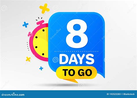 Eight Days Left Icon 8 Days To Go Vector Stock Vector Illustration