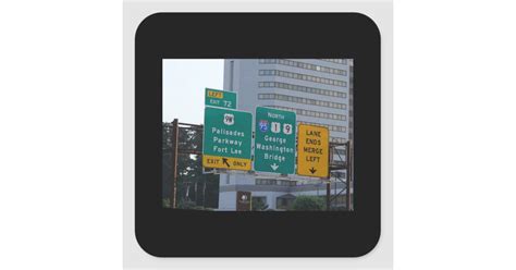 I95 Highway Sign For The George Washington Bridge Square Sticker Zazzle