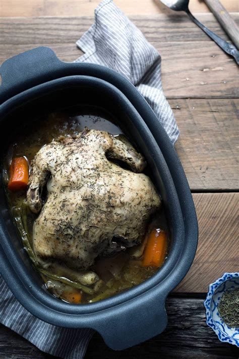 Lemon Herb Slow Cooker Whole Chicken Is An Easy Set It And Forget It