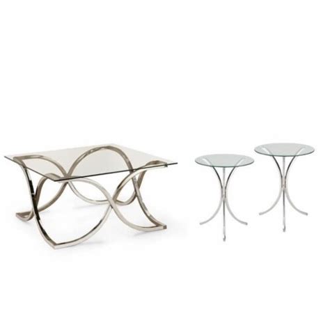 3 Piece Coffee Table Set With Set Of 2 End Tables And Coffee Table In Chrome 1 Fred Meyer