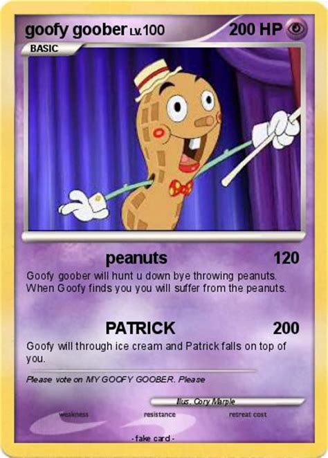 pokemon goofy goober   peanuts  pokemon card