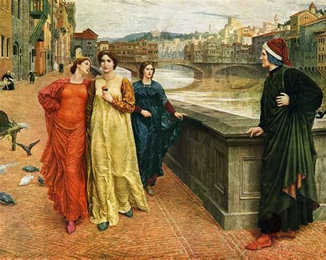 Dante And Beatrice 1884 By The Artist Henry Holiday Pre Raphaelite