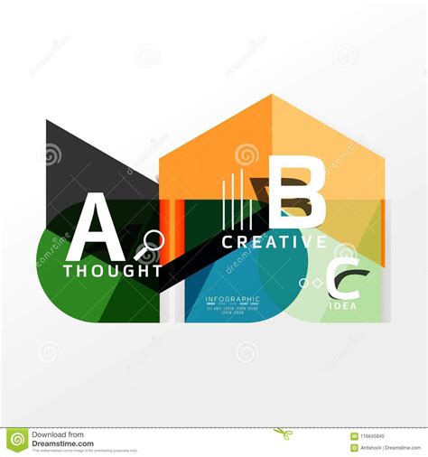Geometric Infographic Banner Paper Info Diagram Created With Color