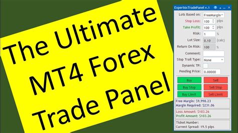 The Ultimate Mt4 Forex Trade Panel For Serious Forex Traders What Do