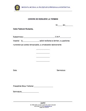 Cerere Reziliere Contract Fill And Sign Printable Template Online