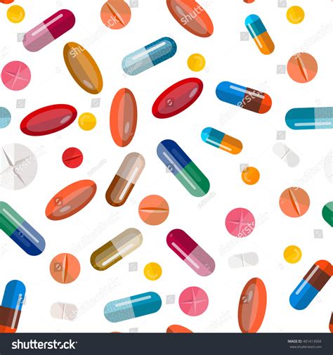 Collection Of Pills And Capsules. Seamless Drugs, Icon Drugs, Drugs Logo, Drugs Set, Drugs Art 