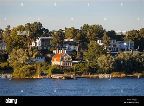 View On Luxury Cottages Along Stockholm Archipelago Sweden Summer