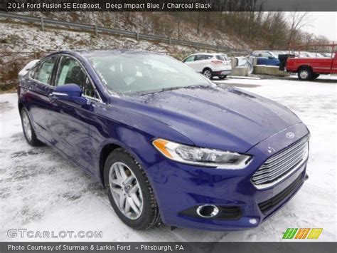 Deep Impact Blue 2014 Ford Fusion Se Ecoboost Charcoal Black