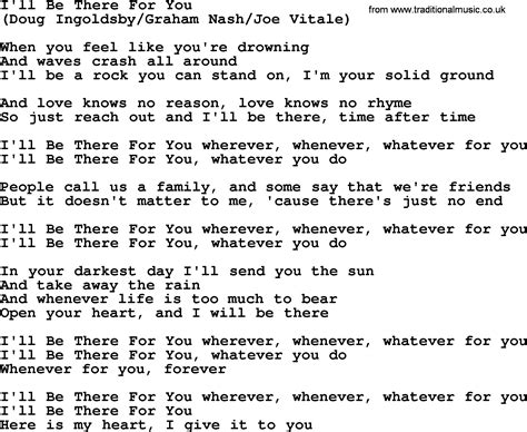 Ill Be There For You By The Byrds Lyrics With Pdf