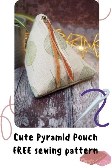 Free Sewing Pattern For The Cute Pyramid Pouch These Triangle Shaped Easy Zipper Bags To Sew