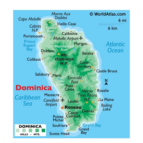 map of dominica color 2018