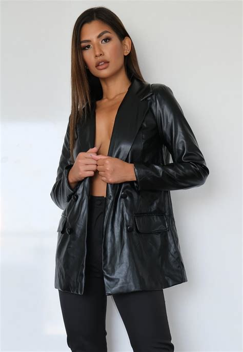 Back to all posts page? Black Faux Leather Oversized Blazer | Missguided Ireland