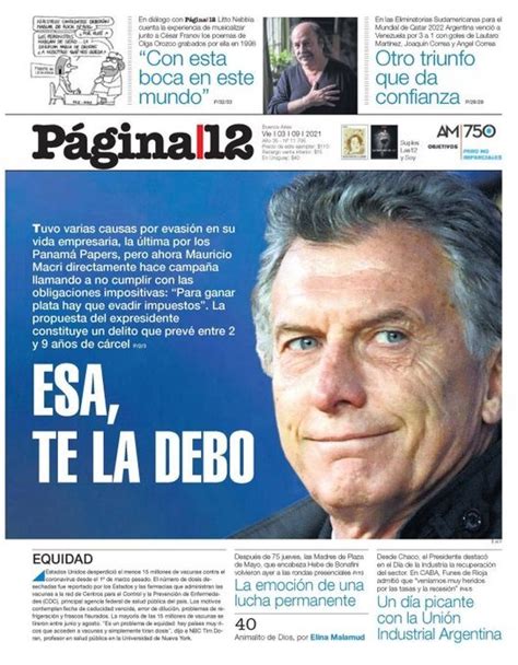 Las Tapas De Los Diarios De Hoy En Argentina Viernes 3 De Septiembre