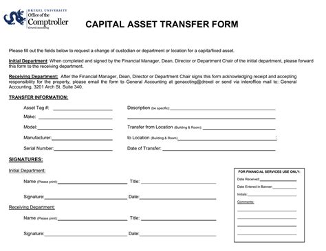 Asset Transfer Letter Sample
