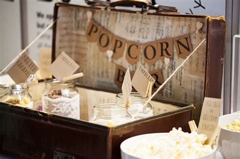 Popcorn Bar Diy Wedding Vintage Suitcase Popcorn Bar Vintage