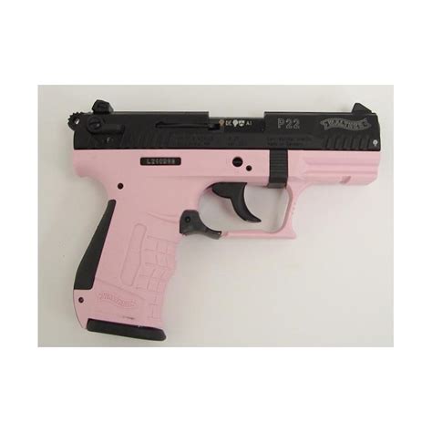 Walther P22 22 Lr Caliber Pistol New Ladies Model With Pink Frame And