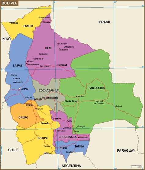 El Mapa Politico De Bolivia Bolivia Mapa Mapa Politico Mapas Images