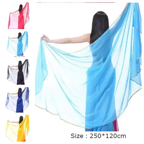 250 120cm stage performance belly dance scarf shawl light texture half circle veils professional