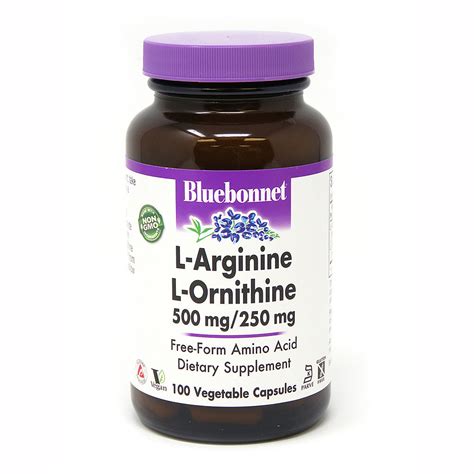 L Arginine L Ornithine 500 Mg 250 Mg 100 Vegetable Capsules The Vitamin Depot