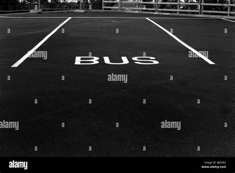A Space In Bus Parking Lot Stock Photo Alamy