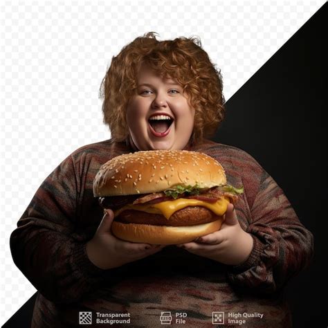 une personne avec un hamburger sur le visage et une pancarte indiquant la viande dessus psd