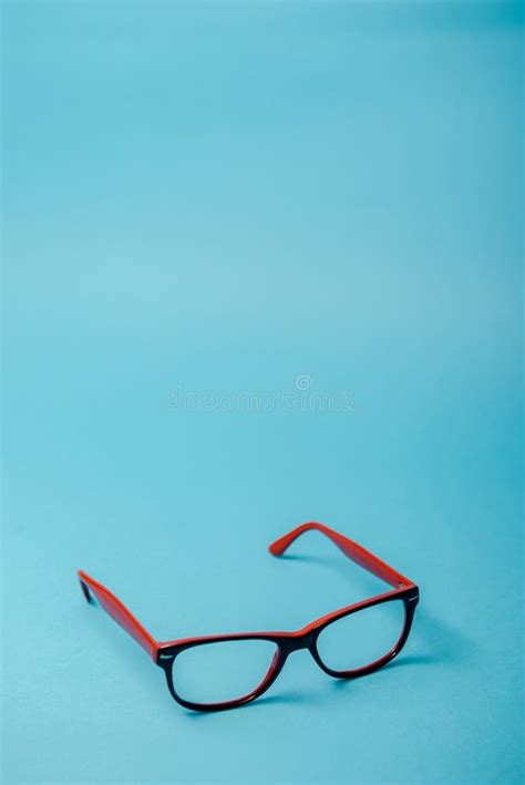Pair Of Red Plastic Rimmed Eyeglasses Stock Image Image Of Design Optometry 157777529