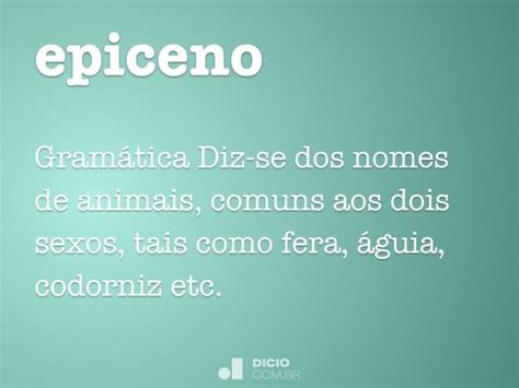 Epiceno Dicio Dicionário Online De Português