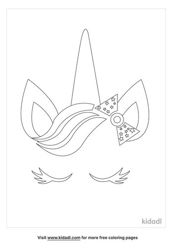Unicorn Face With Bow Coloring Page Free Unicorns Coloring Page Kidadl