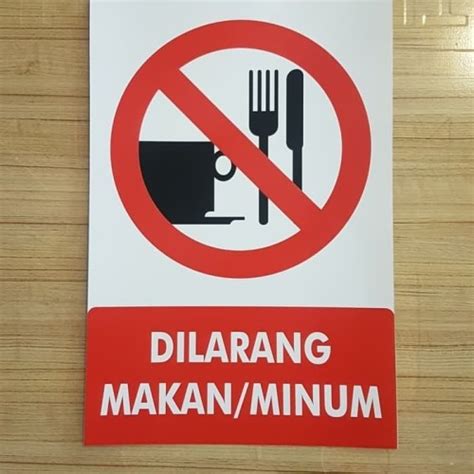 Jual Dilarang Makan Dan Minum X Cm Sticker Sign Rambu K Label Larangan Jakarta Barat