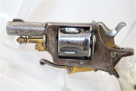 European Belgian Liege Revolver Gold Inlaid Antique Firearms 002