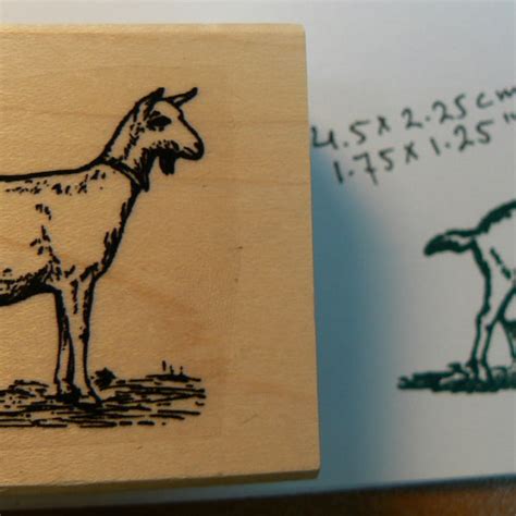 Goat Rubber Stamp Etsy