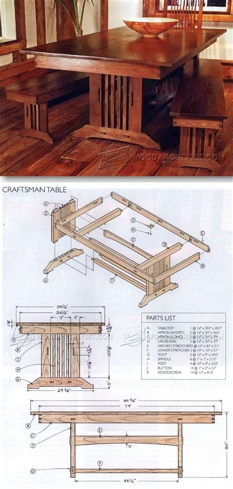 Craftsman Style Dining Table Plans Furniture Plans And Projects