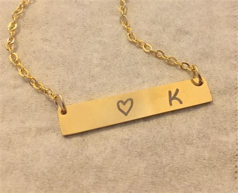 Bar Necklace Gold Bar Necklace Name Necklace Personalized Bar