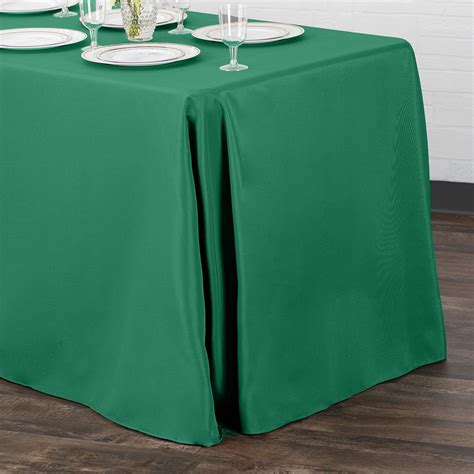 90x156 Rectangular Oblong Polyester Tablecloth Emerald Green Cv Linens