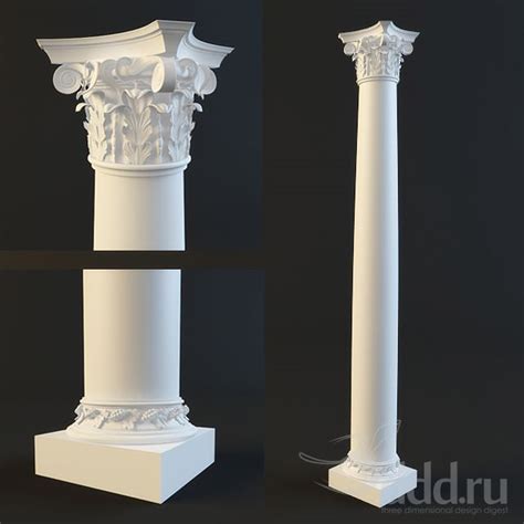 3d Classic Column Corinf Model Free Download 3dziporg 3d Model Free Download