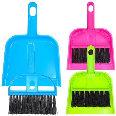 3 Sets Of Mini Dustpans And Brooms Pet Cage Broom Brushes Dustpans