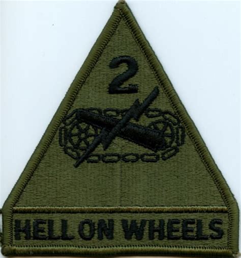 Us Army 2nd Armored Division Hell On Wheels 4 Inch Patch Ebay