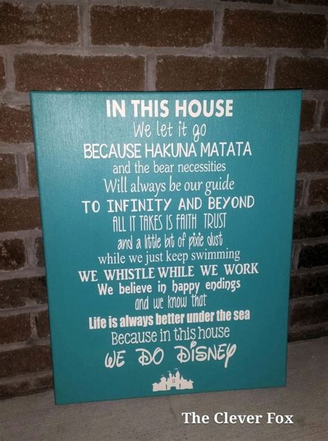 In This House Disney Sign Etsy Disney Sign In This House We