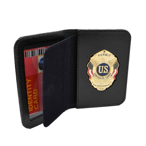 Ccp Concealed Carry Permit Badge Leather Wallet Case Id Holder Etsy