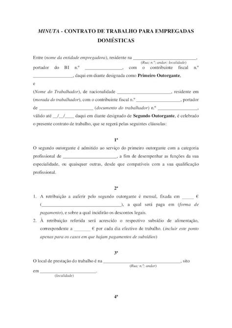 Pdf Minuta Do Contrato De Trabalho Para Minuta Contrato De Trabalho Para Empregadas