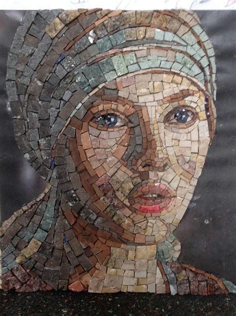A Face Mosaic Art Mosaic Portrait Mosaic Tile Art