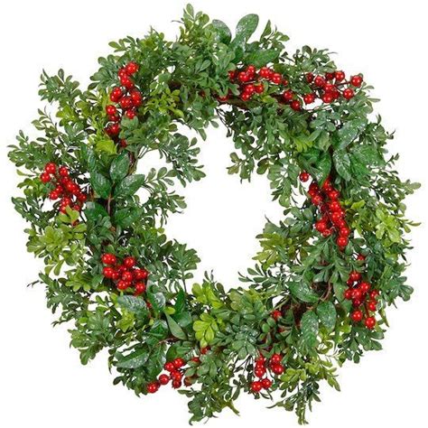 Boxwood Wreath With Holly Berries By Ashland Christmas Decor