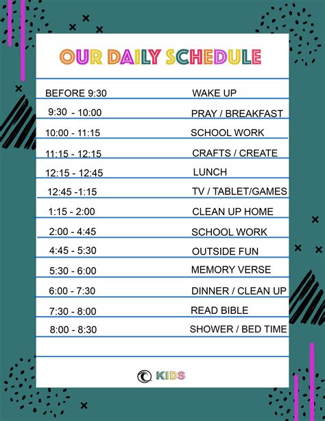 Daily Schedule In 2020 Kids Schedule Daily Schedule Kids Learning
