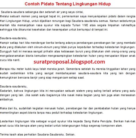 Tidak sedikit karyawan yang mengalami phk (pemutusan hubungan kerja) yang disebabkan oleh berbagai hal. Contoh Pidato Tentang Lingkungan Hidup - Contoh Surat ...