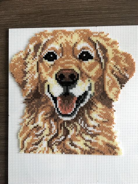 Hama Golden Retriever ️ Pixel Art Hama Beads Design Perler Beads