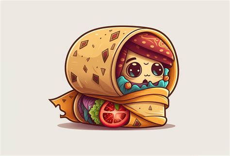 Burrito Kawaii Graphic Graphic By Poster Boutique · Creative Fabrica