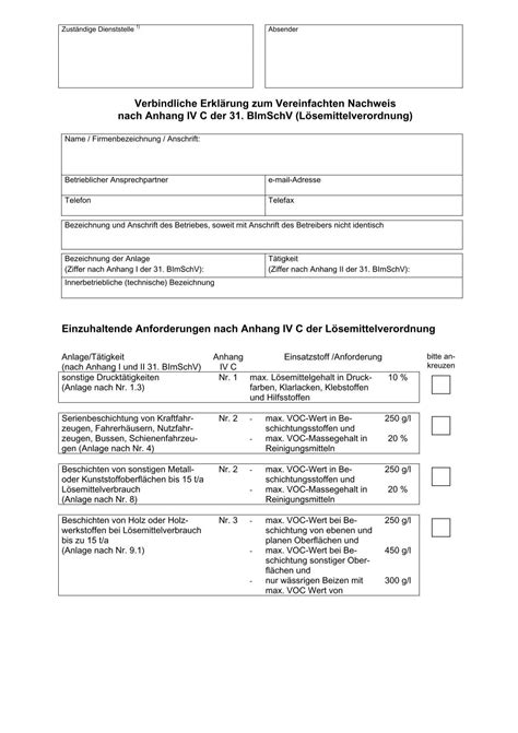 Verbindliche Erkl Rung Zum Vereinfachter Nachweis Nach